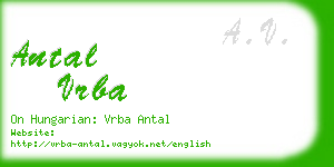 antal vrba business card